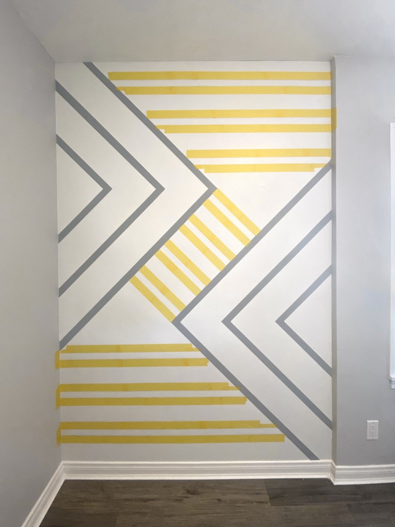 Painted Wall Geometric Stripe Pattern with Frog Tape