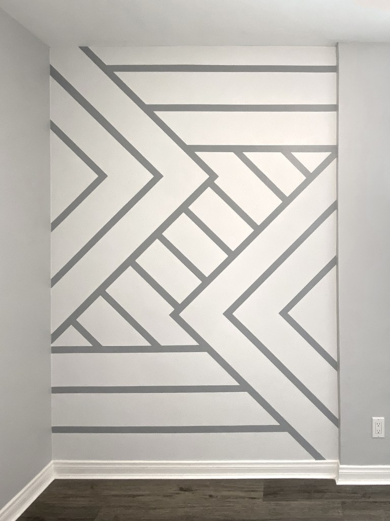 The Snuggly Co DIY Painting a Geometric Accent Wall