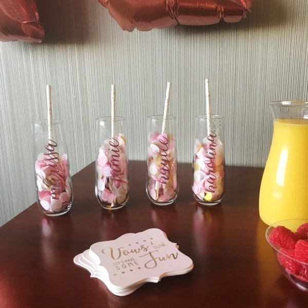 Wedding Mimosa Bar with Large Balloons