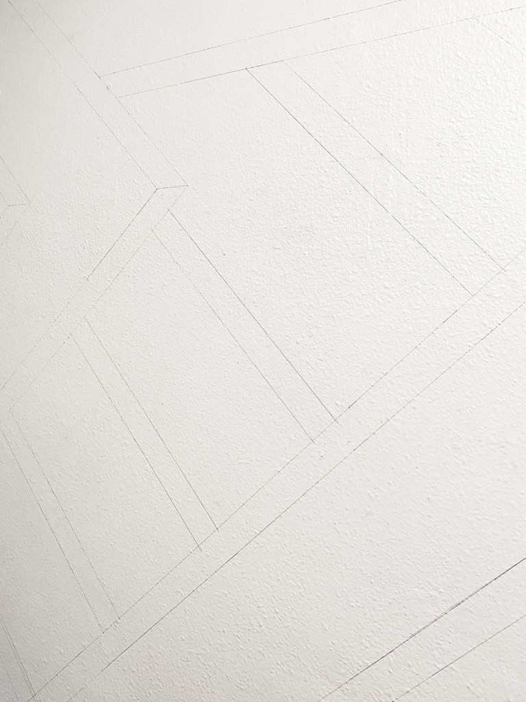 Painted Wall Geometric Stripe Pattern