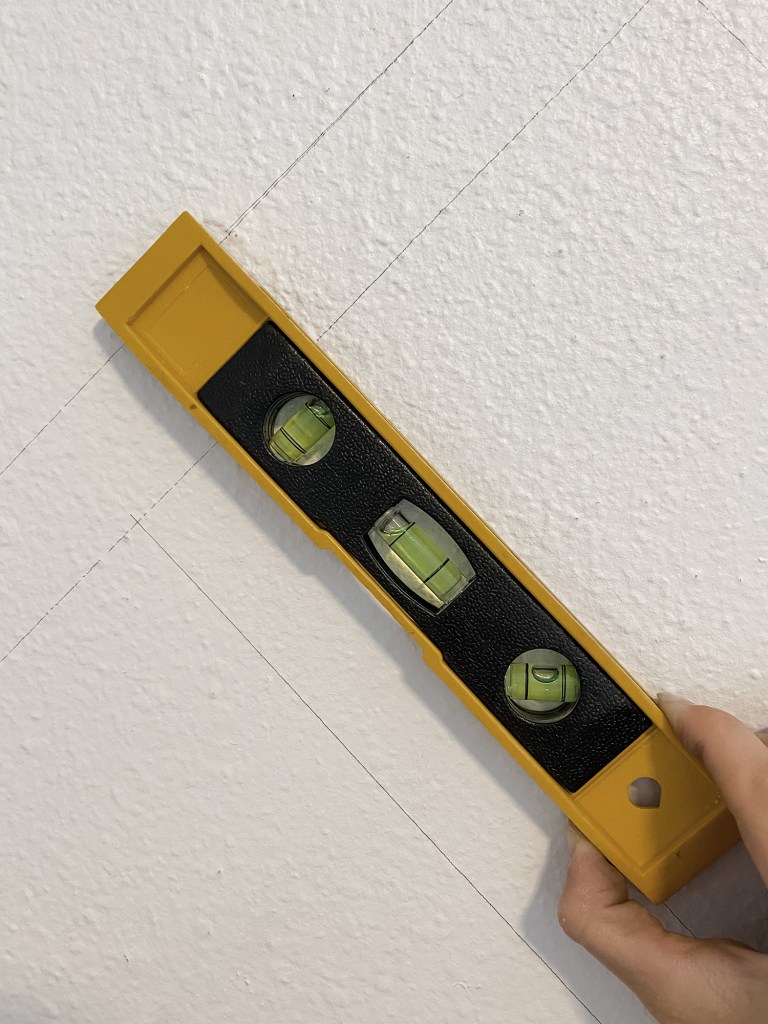 Painted Wall Geometric Stripe Pattern with Level