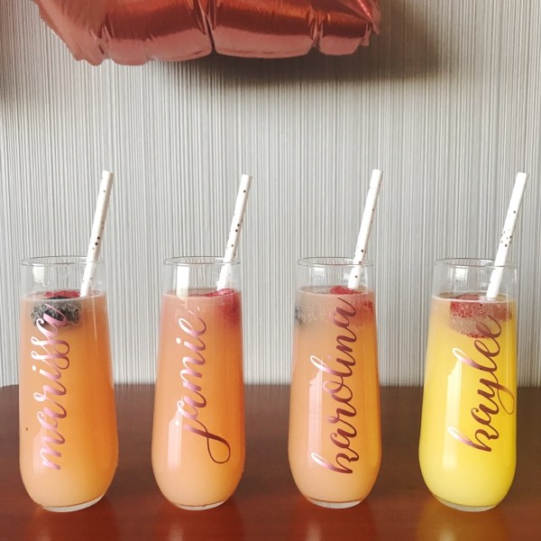 Personalized Bridal Party Champagne Flutes