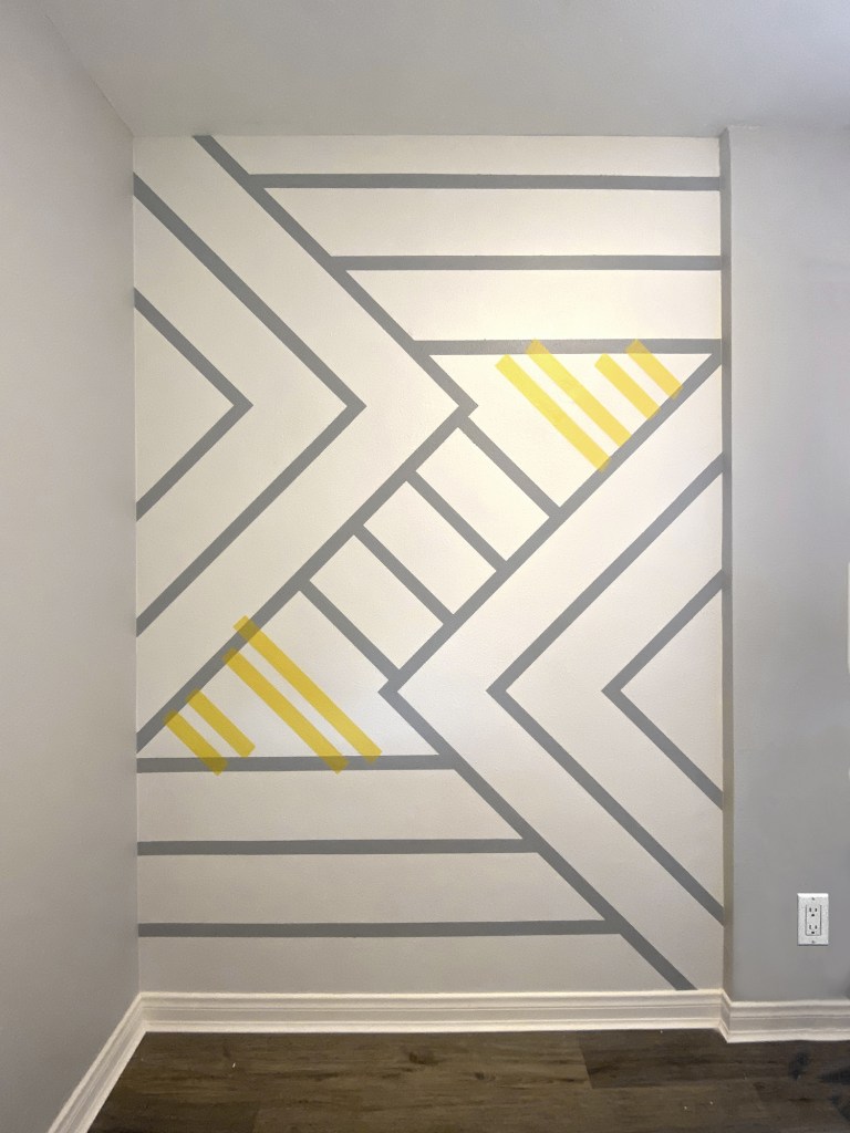 The Snuggly Co DIY Painting a Geometric Accent Wall